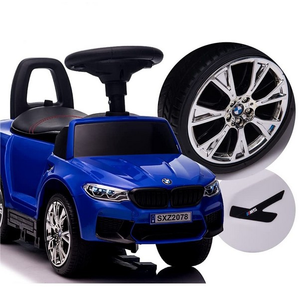 Продукт BMW M5 Licensed - Кола за избутване с родителски контрол 4 в 1 c меки гуми, Кожена седалка, 2022 година - 0 - BG Hlapeta